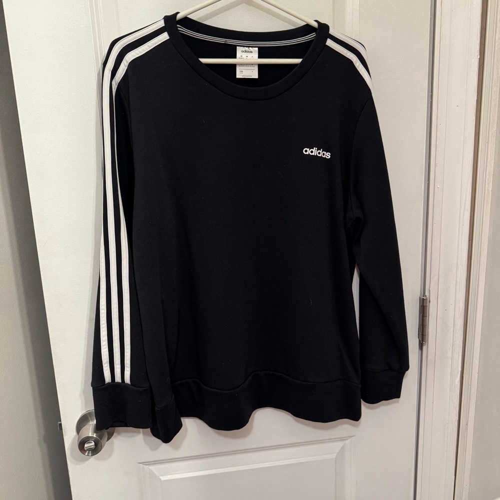 Adidas Black Sweatshirt with White Stripes